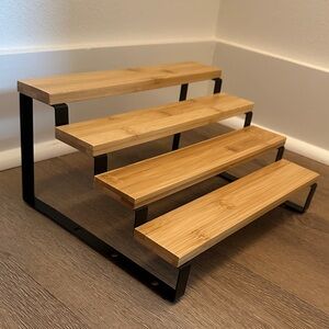Tabletop Wooden Display Shelf with Black Frame